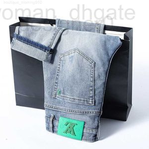 Men's Jeans designer Mens Jean European men mid rise youth micro elastic high-end casual denim blue cotton pants jeans CTD5 D3BI