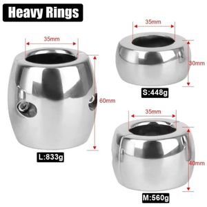 2024 Cockrings Metal Scrotum Pendant Ball Stretchers Testis Weight Penis Restraint Stainless Steel BDSM Cock Lock Ring Bondage