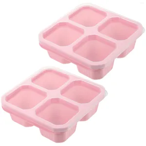 Dinnerware 2Pcs Nut Candy Serving Container Snack Storage Box Divided Plate With Lid