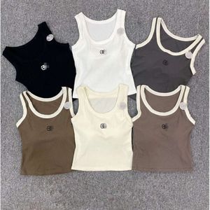 Designer T Shirt Woman LOWE Cropped Top Knits Tankem Broidered Womens Tops Sexy Sleeveless Sport Tee Yoga Summer Tees Vests Fiess Anagram Sports Bra Mini fashion 2024