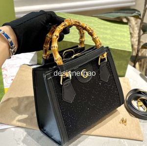 Diana totes bag designer retalhos lona couro bambu alça sacos clássico diamante ombro ajustável mini