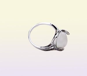 Ny 925 Silver Simple Opal Ladies Retro Punk Ring Ring Fit Cubic Anniversary Jewelry for Women Christmas Gift3750790