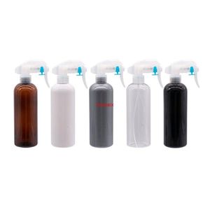 Garrafas de pulverizador de tigger de plástico vazio de 300 ml para detergente garrafa de spray de estimação com bomba transparente de contêineres diy marrom redondos transparentes Pac Rtlm