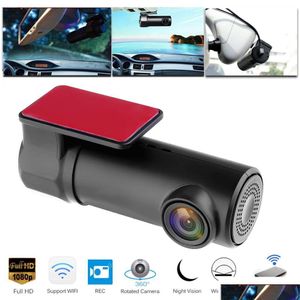 Carro DVRs 1080P Wifi Mini Carro DVR Dash Camera Night Vision Filmadora Condução Gravador de Vídeo Cam Traseiro Registrador Digital Drop Delivery Au Dh9Au