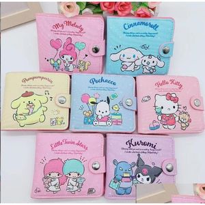 Geldbörse Kawaii Pink White Melody Cinnamo Roll Pu Geldbörse Mädchen Süße weiche Accessoires Geldbörse mit großer Kapazität Drop Delivery Baby, Kids Mate Dh1Zq