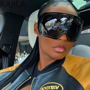 Super large punk shield sunglasses for women with large frame 2024 luxury brand steam punk face mask sunglasses for women with sports goggles UV400 240216
