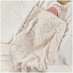 Blankets Swaddling Pure Color Simple Veet Baby Blanket Ddle Summer Light And Soft Childrens Air-Conditioning Drop Delivery Kids Matern Otrgb