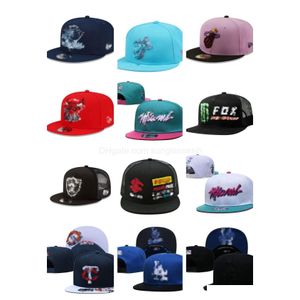 Cappellini da palla Designer Cappelli da basket Tutti i logo della squadra Snapback regolabili Cappello aderente Ricamo Cotone Moda Maglia Flex Berretti da sole Fla Dhrqd