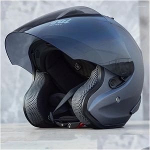 Мотоциклетные шлемы Sz-4 матовый серый полушлем Racing Ece Appd Casco Casque Летний сезон для женщин и мужчин Прямая доставка Автомобили Moto Ot6Ab