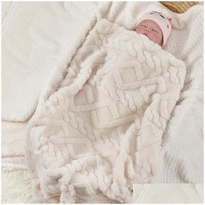 Blankets Swaddling Pure Color Simple Veet Baby Blanket Ddle Summer Light And Soft Childrens Air-Conditioning Drop Delivery Kids Matern Otowj