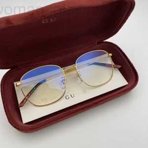 Óculos de sol designer Xiao Zhan Star's Same Style G Family Eyeglass Frame Alta Versão Homens e Mulheres Ouro Fita Oval Óculos 98AD