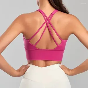 Yoga Outfit LUlogo L Women Sexy Lingerie Chest Pad Bras Bralette Push Up Bra Sporte Female Underwear Solid Color Gym Tops