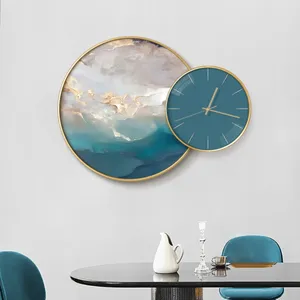 Wall Clocks Light Luxury Restaurant Personalized Creative Decoration Clock Living Room Home Fashion Noiseless High-End Art