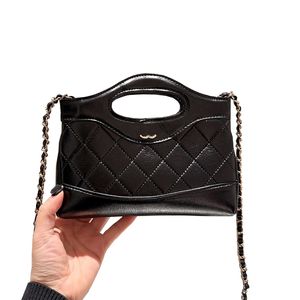 Designer clássico mulheres mensageiro saco marca francesa dupla carta de alta qualidade bolsa de ombro 24 nova moda diamante treliça corrente bolsa de couro genuíno