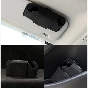 1 pz custodia per occhiali multifunzione per auto occhiali da sole scatola di immagazzinaggio di articoli vari parasole ornamenti accessori per autoprodotti per interni 240122