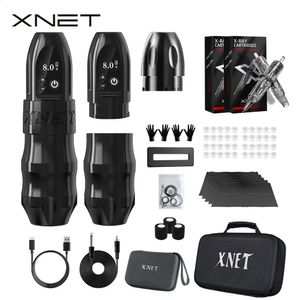 XNET Titan Wireless Tattoo Machine Kit 38mmグリップ2400MAHバッテリー40PCSミックスカートリッジ用アーティスト240202