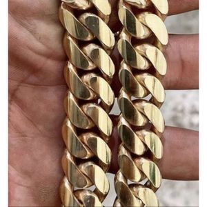 10K 14K 18K Pure Gold Miami Cuban Links (Hollow Semi-Solid + Solid) 1mm till 12mm bredd (18 20 22 24 26 28 30) Made in USA