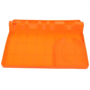 Contenitori per cucina Cucchiaio in silicone Poggia bacchette Supporto per utensili Tappetino da tavolo Cucchiai pratici Vassoio 2 in 1 Fornitura per la casa Supporto colorato