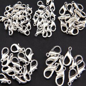 10mm21mm Jewelry Findings Alloy antique Silver Rhodium lobster clasp Hooks for necklace bracelet chain1460884