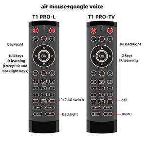 PCリモートコントロール新しいT1 Pro Voice Control 2.4GHz Wireless Air Mouse T1Pro Gyro for Android TVボックスドロップ配信コンピューターNetworking Oten3