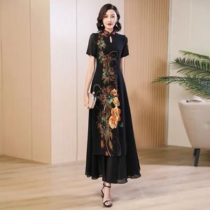 2023 abito cinese qipao stile orientale festa moderno cheongsam ricamo vintage una linea 240131