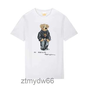 Ponyball Mens Designer Oryginalny design Klasyczny koszulka czystą bawełnianą tkaninę gładki miękki niedźwiedź polo luźne damskie sukienka koszulka s-2xl Qiao NCPM