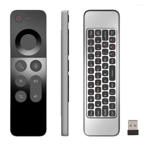 Controles remotos W3 2.4G Wireless Voice Air Mouse Controlador Mini Teclado para Android TV Box / Windows Linux Giroscópio