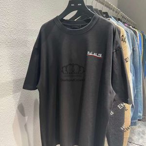 デザイナーTシャツメンズ女性バレンシネス服シャツluxurystシャツフランスレターグラフィック印刷ファッション休暇