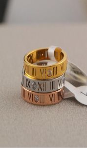 Koreansk version av 18K Rose Gold Roman siffer Ringe Ring Men and Women Par Tail Ring Jewelry Hela 3247017