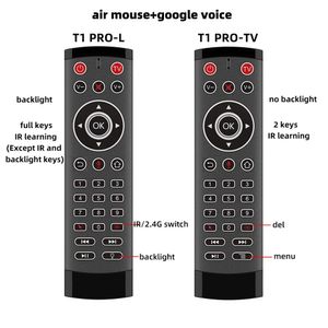 PC Remote Controls New T1 Pro Voice Control 2.4 GHz Trådlös luftmus T1Pro Gyro för Android TV -låda Drop Delivery Computers Networking OTB7N