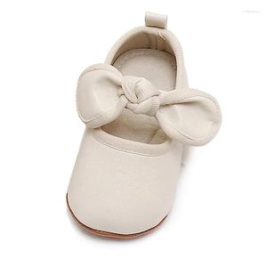 Första Walkers Baby Girl Princess Dress Shoes Faux Leather Bowknot Mary Jane Flats Crib med halkfri gummisula Sole Drop Delivery Kids Ma Ottj4