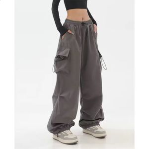 Брюки-карго женские мешковатые брюки осенняя уличная одежда брюки больших размеров винтажные повседневные свободные спортивные штаны с эластичной резинкой на талии женские 240123