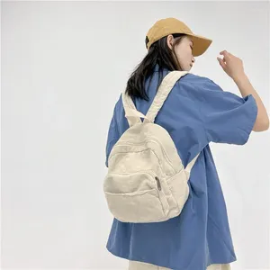 Sacos de cintura atacado grande capacidade cor sólida retro saco veludo estudante bolsa mochila viagem lazer