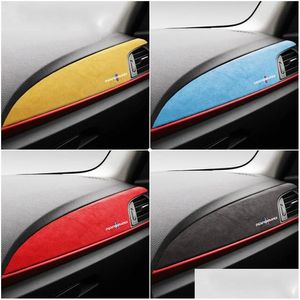 Autoaufkleber Alcantara Wrap Abs Er Auto Mittelkonsole Instrumententafel M Performance Aufkleber Aufkleber für F20 F21 F22 F23 1 2 Serie 219 Dhbah