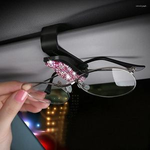 Interior Accessories 1PC Pink Car Sun Visor Glasses Holder Clip For Universal Auto Organize Sunglasses