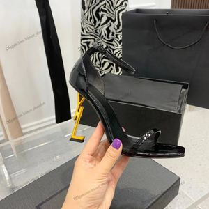 2023 Sandals High heels Saint Laurent Luxurvs Designer shoes heels Paris Dress Classics Women 10cm8cm Heels Black Golden Gold Wedding Bottoms with box