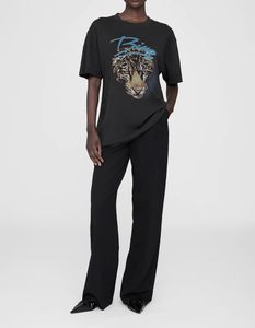女性用Tシャツ高品質のヒョウ柄ABサマーポロスシャツデザイナーTシャツストライプネックTシャツ付き短いポロトップスユニセックスストリーウェア半袖