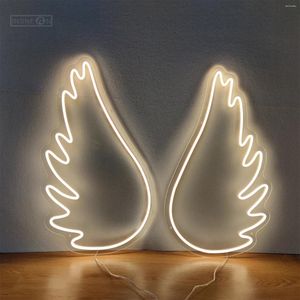 Nachtlichter LED -Neonschilder Angel Flügel Form für Party Bar Business Home Gaming Room Logo Wanddekoration Geburtstagsgeschenke Dekor Licht Licht