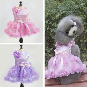 Hundebekleidung, Haustier-Partykleid, Frühling und Herbst, Katzenkleidung, Lila, Rosa, Rose, Gaze, Prinzessin, kleine bis mittelgroße Hunde