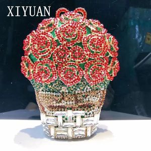 Xiyuan Women Red Crystal Clutch Purse Stones Evening Bags Wedding Bride Rhinestone Clutches Bag