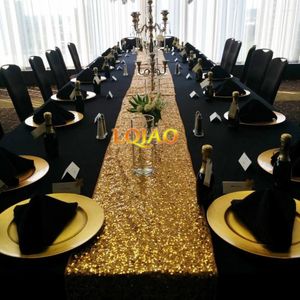 Table Runner Wholesale Luxury Gold Silver Champagne Sequin Wedding Party Decoration Solid Color Runners 30x180