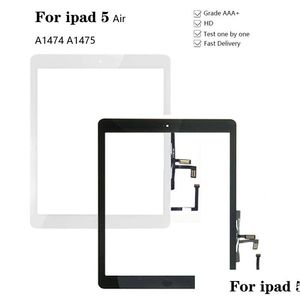 Tablet PC ekranları iPad Air için Yeni 1 5 Touch SN Sayılaştırıcı ve Ana Düğme Ön Cam Ekran Paneli Değiştirme A1474 A1475 A1476 DROP OTVDO