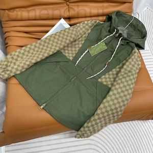 Women's Jackets designer 2023 Autumn New Cotton Canvas Loose Long sleeved Hooded Coat IT8V