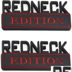 Adesivi per auto Confezione da 2 Redneck Edition Emblema esterno Auto Camion Barca Decalcomania Logo Sostituzione per F-150 F250 F350 Sierado Ram 1500Black Re Dhc1M