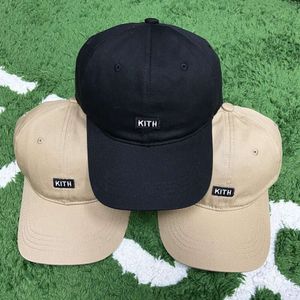 Högkvalitativ Kith Box Cap Classic Brodery Trendy Brand High Street Embroidery Hat Soft Top Duck Tongue Hat Baseball Hat Mens Mens