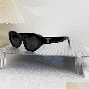 Солнцезащитные очки 2023 Женские дизайнерские солнцезащитные очки для мужчин Ретро кошачий глаз Овальный многоугольник Ins Shop Travel Party Модная одежда Соответствующая Drop Del Dh8At