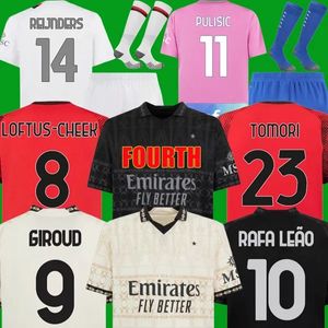 Rafa Leao Soccer Jerseys Giroud Ibrahimovic 23 24 AC Bennacer Pulisic Romagnoli Calhanoglu Rebic 2023 2024 Milans Football Shirt Maillot Men Kids Kid Kit