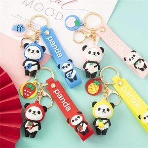 Portachiavi Simpatico cartone animato Panda Portachiavi Portachiavi con ciondolo bambola animale in silicone Portachiavi per donna Uomo Fascino per borsa Portachiavi per auto Accessori Regalo per coppia