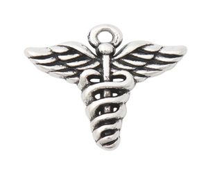 Whole Antique Silver Plated DIY Medical Sign Alloy Charms Medical Symbol Double Side Pendant Charms1821mm AAC19008009960