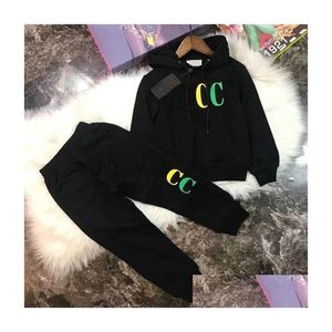 Set di abbigliamento 2-11 anni Set di abbigliamento per bambini Neonati maschi Abbigliamento per ragazze Autunno Inverno Modello Designer Maglione Completo per bambini Coataddpants Dhkmx